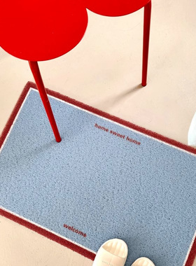 4hsong入户门丝圈地垫ins风家用进门口入门脚垫耐脏地毯玄关门垫