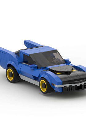 跨境moc-82810兼容speed系列1970s 蝙蝠车v2电影赛车拼搭套装