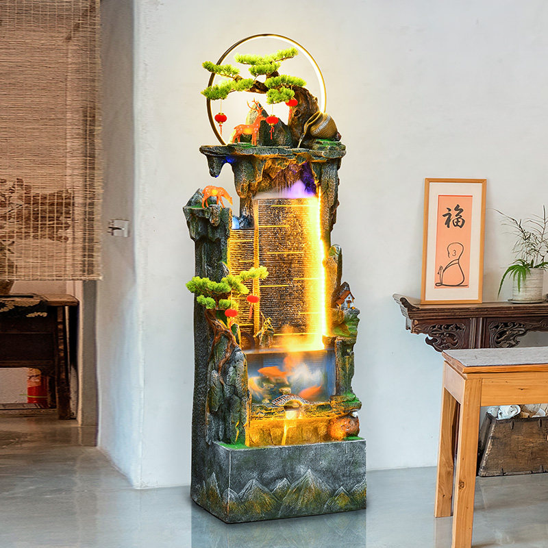 中式客厅假山喷泉鱼缸水幕墙流水摆件循环水风水景观新居乔迁礼物,家居饰品,流水摆件,淘宝优惠券,粉丝福利购,淘宝优惠卷