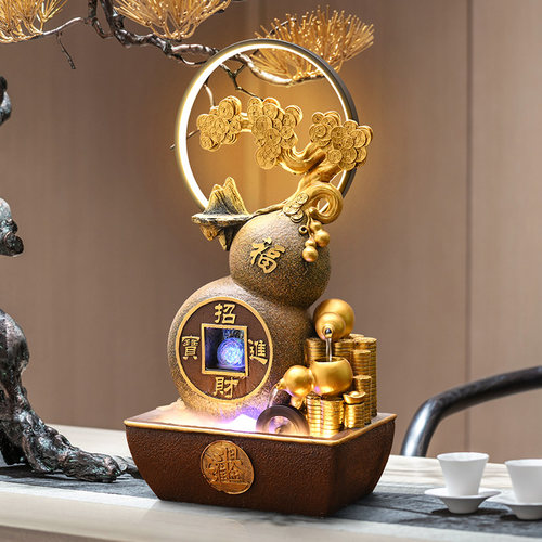 客厅桌面招财葫芦流水摆件循环水