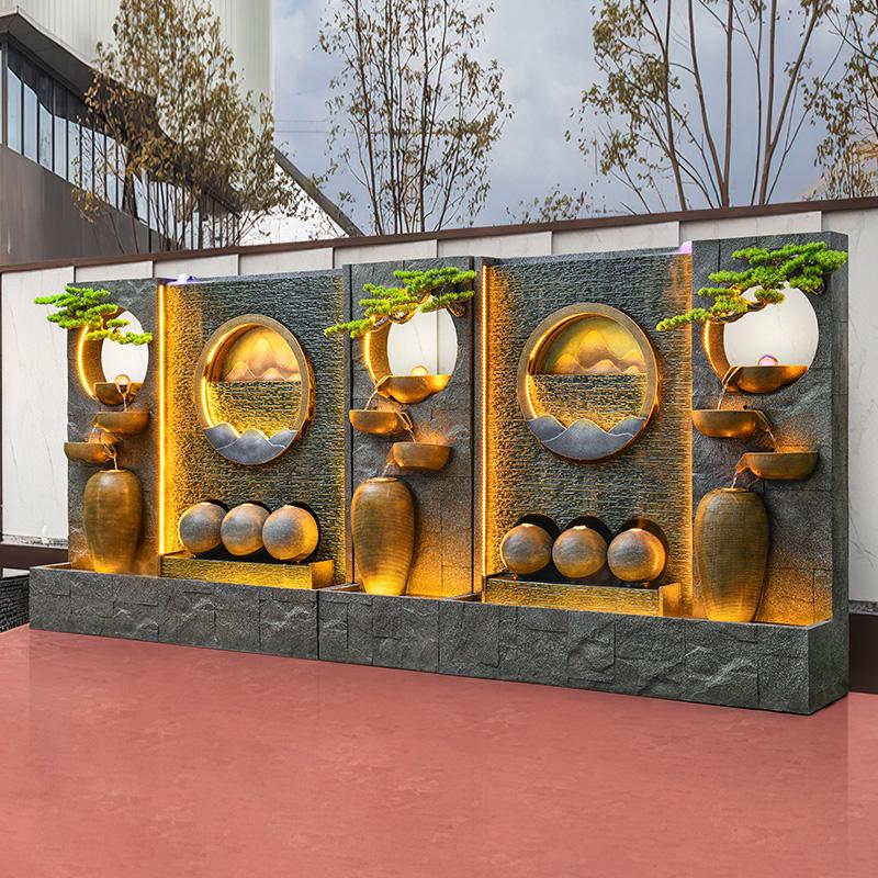 客厅大型落地假山流水喷泉循环水