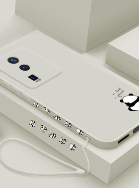 适用vivoiqooneo7手机壳竞速版新款iqooneo7se液态硅胶保护套男女简约iq00neo6全包防摔软壳6se个性外壳熊猫