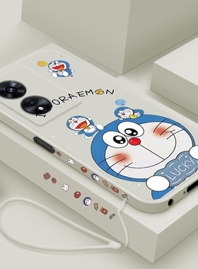 适用oppoA97手机壳5G新款a96液态硅胶软壳a95男女生a93s镜头全包防摔保护套0pp0个性创意a93卡通潮外壳机器猫