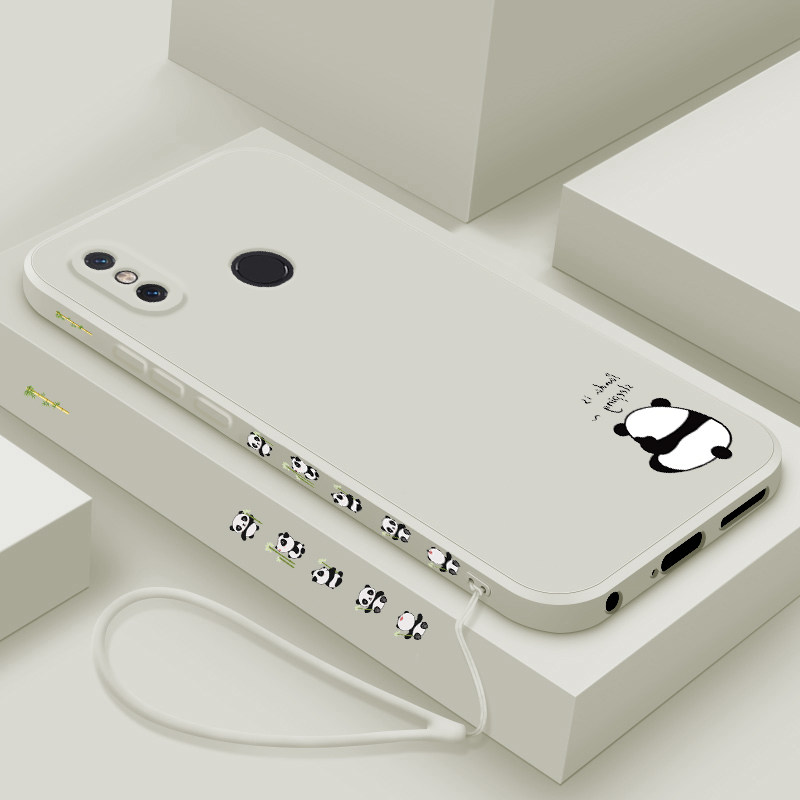 适用小米8手机壳新款xiaomi8青春版液态硅胶保护套男女生小米8se镜头全包防摔软壳MI八个性创意简约外壳熊猫