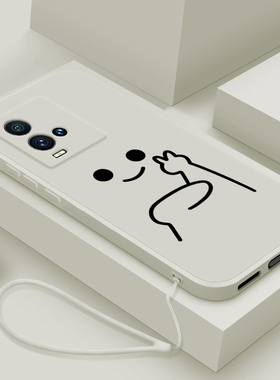 适用iqoo10手机壳新款vivo iqoo10pro液态硅胶保护套男女生iq009镜头全包9por防摔8卡通8pr0软壳个性创意比耶