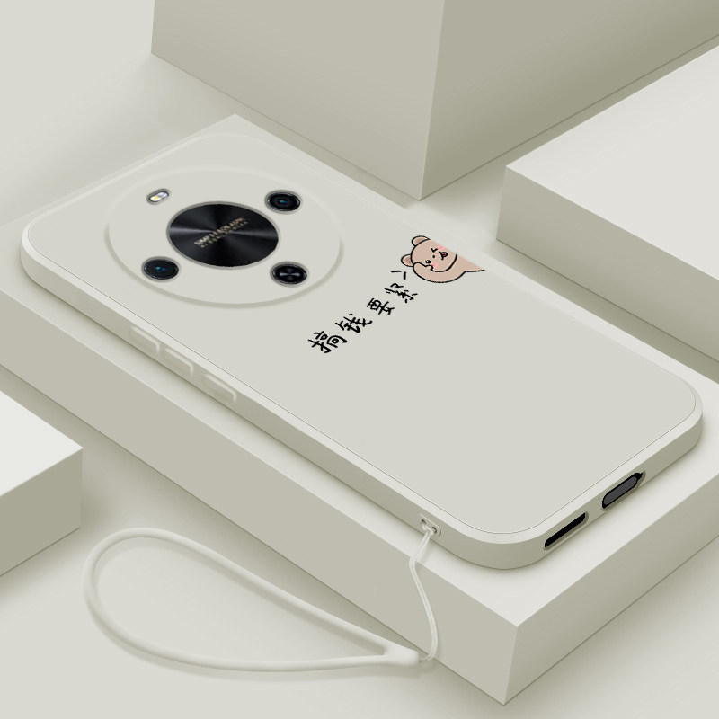 适用华为畅享70X手机壳新款畅想70x活力版液态硅胶软壳BRE-AL80镜头全包防摔保护套男女生网红卡通可爱搞钱熊