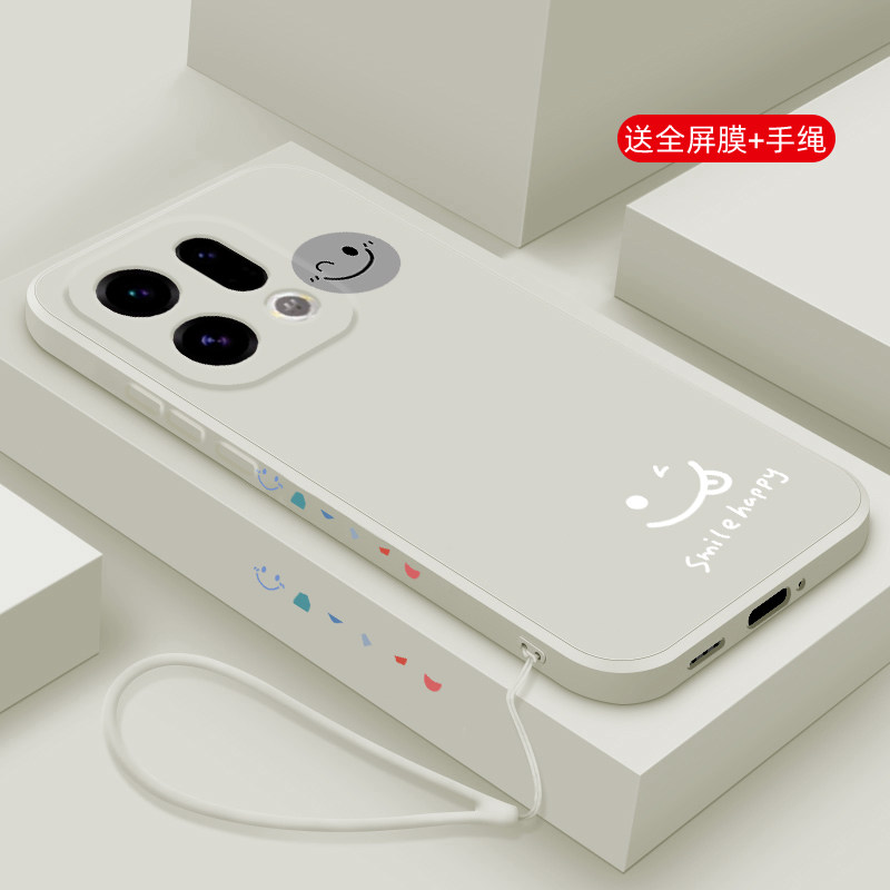 适用oppofindx9手机壳新款findxs9pro液态硅胶软壳findx9pro镜头全包Ultra防摔保护套男女生个性创意网红笑脸