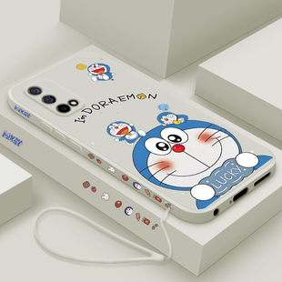 Q2液态硅胶保护套5G男女生por真我Q2i镜头全包防摔软壳网红潮外壳卡通机器猫 适用realme真我Q2pro手机壳新款