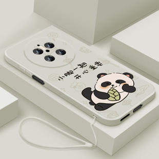 适用华为mate70手机壳新款mate70pro优享版液态硅胶软壳meta70pro+镜头全包防摔保护套Air男女生卡通翘脚熊猫