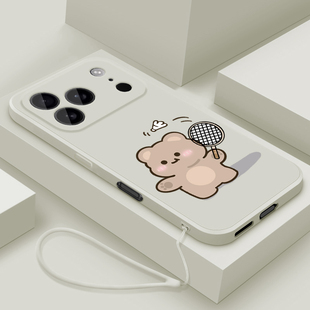 适用iphone17手机壳新款苹果17pro液态硅胶17promax软壳17Air镜头全包防摔保护套十七男女情侣卡通可爱羽毛熊