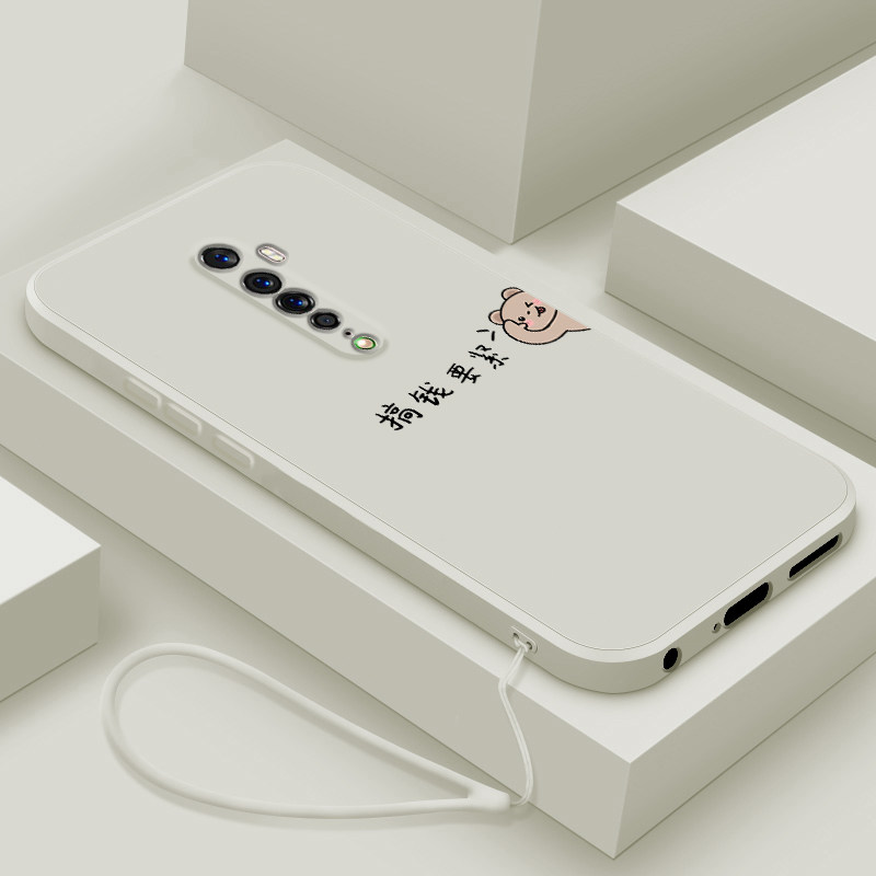 适用opporeno2手机壳新款reno2z液态硅胶软壳renoace男女潮款renoZ镜头全包防摔十倍变焦版保护套简约搞钱熊