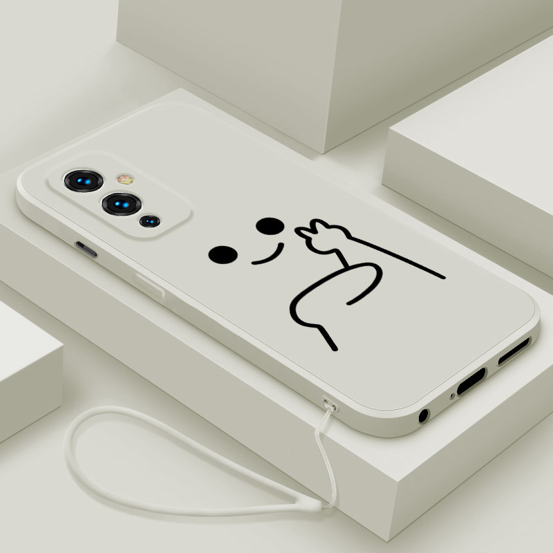 适用一加9pro手机壳新款oneplus9液态硅胶保护套男女生1+9R镜头全包防摔1十9RT超薄软壳网红个性创意卡通比耶