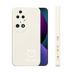 适用华为p50手机壳新款液态硅胶华为p60pro直边全包防摔p60art保护套p50e简画熊和兔网红潮牌个性创意男女款