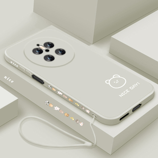 适用华为mate70手机壳新款mate70pro优享版液态硅胶软壳70pro+镜头全包防摔保护套Air男女情侣卡通潮线条小熊