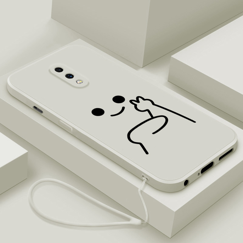 适用一加7手机壳7t新款oneplus7pro液态硅胶保护套7tpro男女生一加6镜头全包防摔1+5t软壳十卡通个性创意比耶