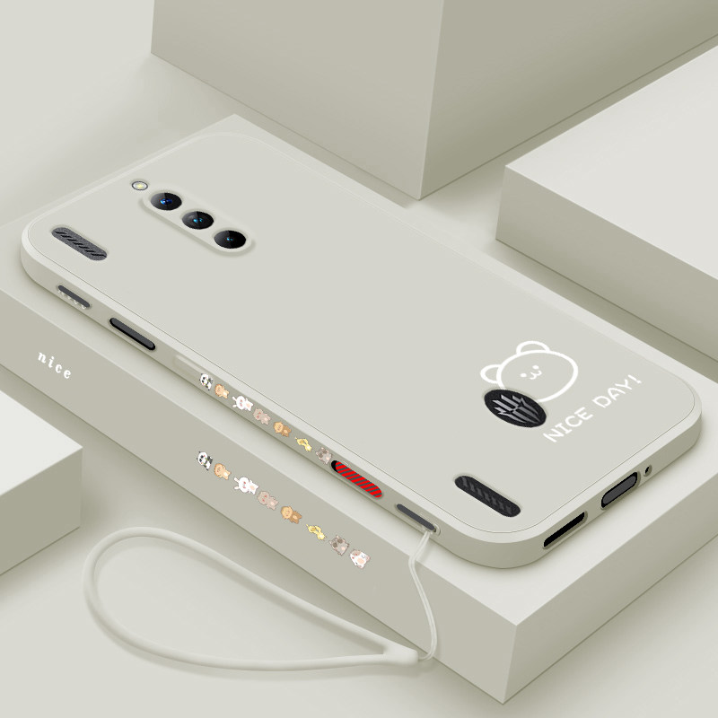 适用努比亚红魔8pro十手机壳新款简画熊和兔红魔8pro+保护套NX729J直边个性简约创意情侣款nubia全包防摔软壳