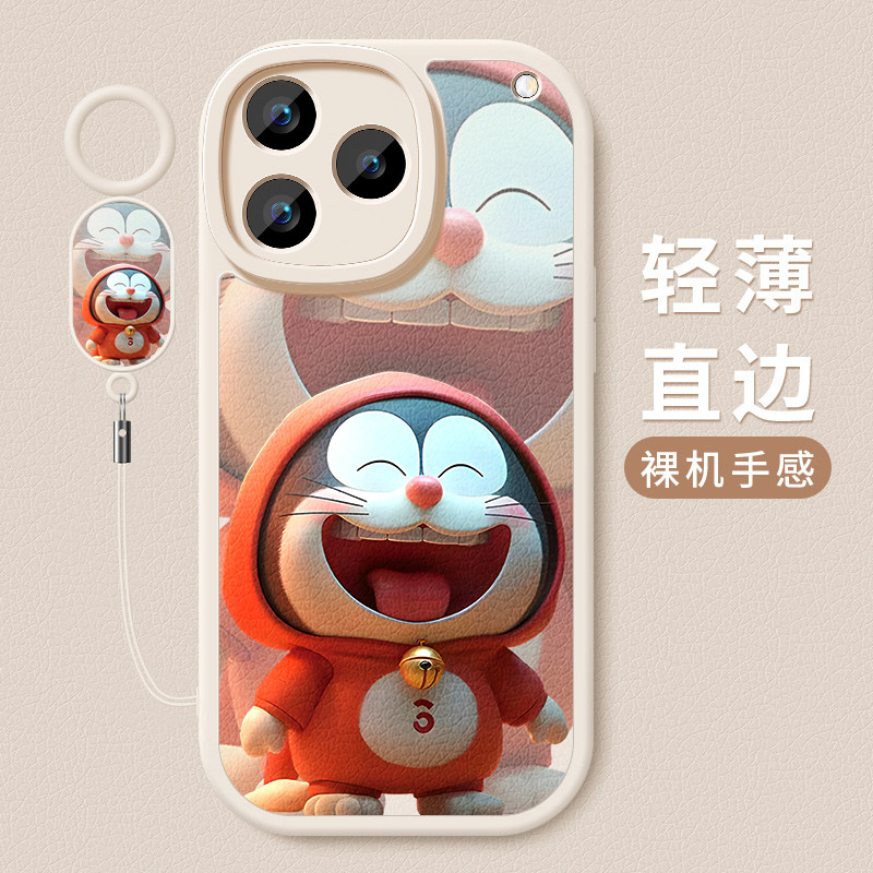 适用iQOO16手机壳新款vivo iqoo16小羊皮磨砂硅胶软壳iq0016镜头全包防摔保护套男女生网红个性创意卡通哆啦