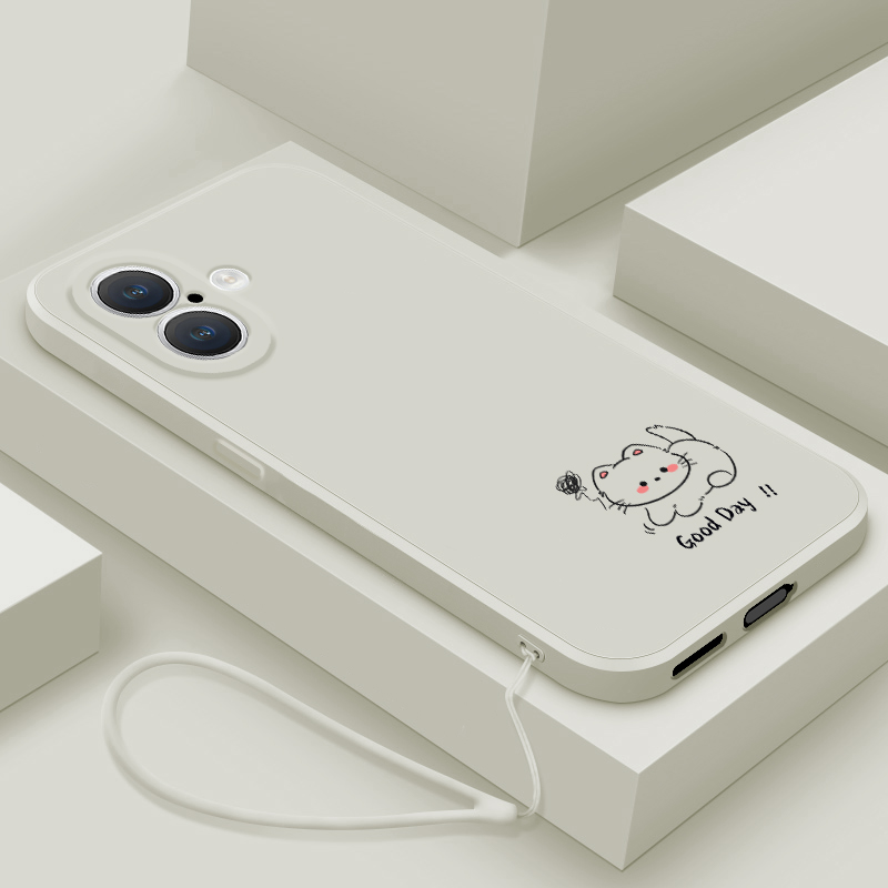 适用iphone16手机壳新款苹果16pro液态硅胶16e保护套16plus镜头全包16promax防摔软壳十六男女生卡通线条小猫