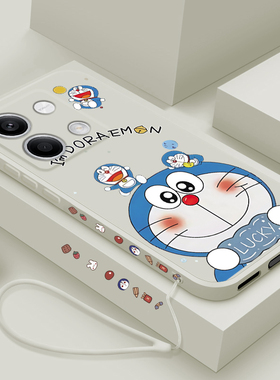 适用红米Note13手机壳新款小米note13pro液态硅胶13pro+保护套十redmi男女13Rpro镜头全包防摔软壳卡通机器猫