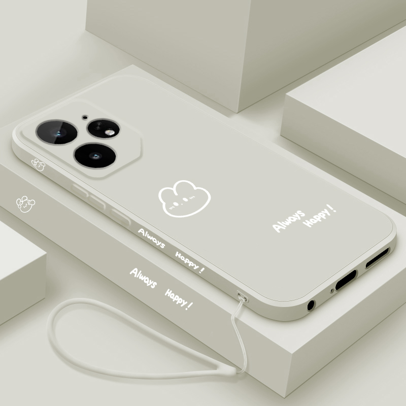 适用realme真我neo7手机壳新款真我neo7液态硅胶保护套oppo镜头全包防摔软壳RMX5060潮男女生网红卡通开心兔