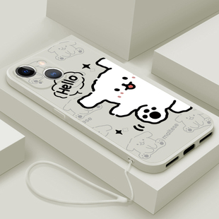 适用iPhone13手机壳新款苹果12promax液态硅胶保护套11pro镜头全包防摔13mini软壳por潮男女生卡通可爱hello