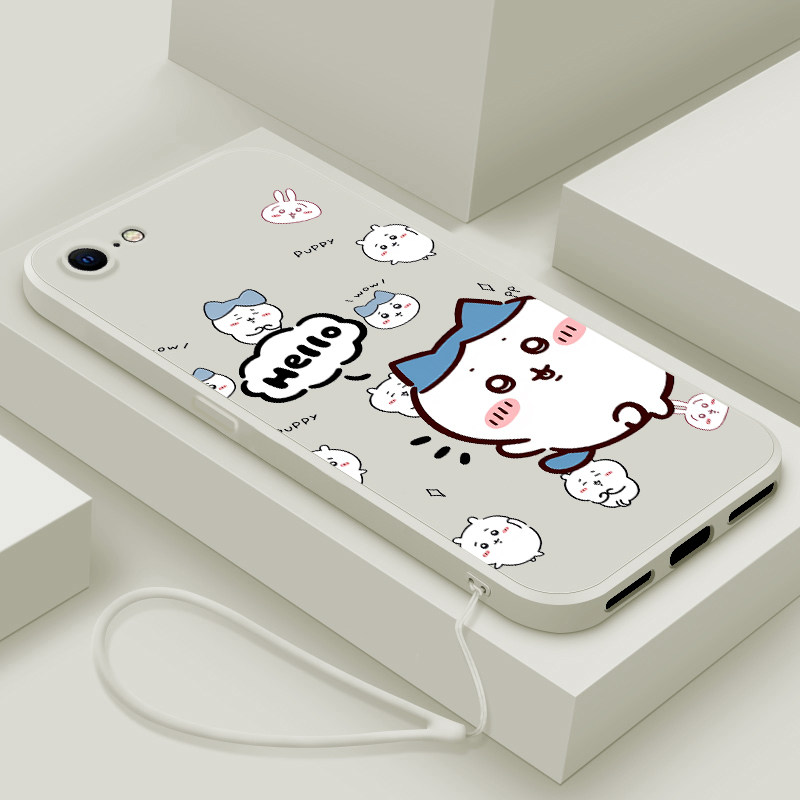 适用iPhone8手机壳新款苹果7plus液态硅胶6s保护套XR镜头全包Xsmax防摔se软壳iphone5男女生网红创意卡通跳舞