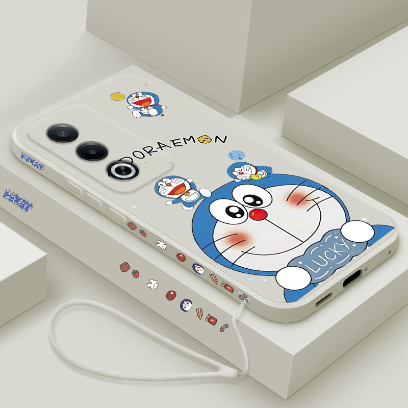 适用oppoA3x手机壳新款oppo A3pro液态硅胶A3 5G软壳A3活力版镜头全包A3i防摔A3iplus保护套男女生卡通机器猫