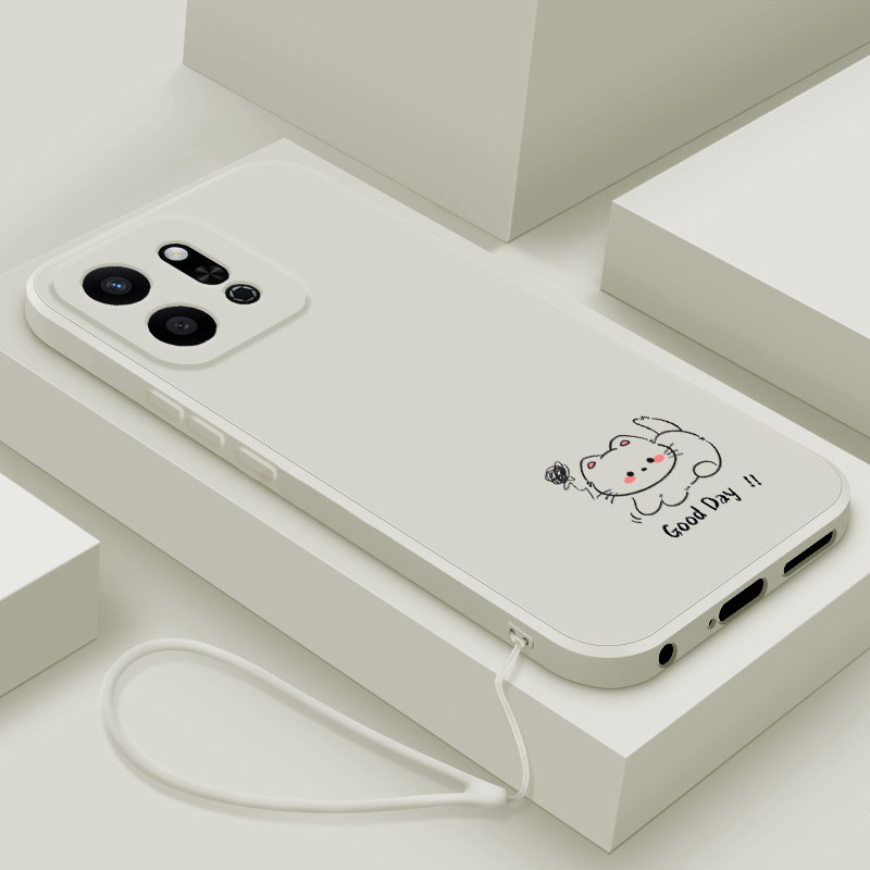 适用荣耀play9tpro手机壳新款华为honorPlay9c液态硅胶软壳play9t镜头全包防摔保护套男女生简约卡通线条小猫