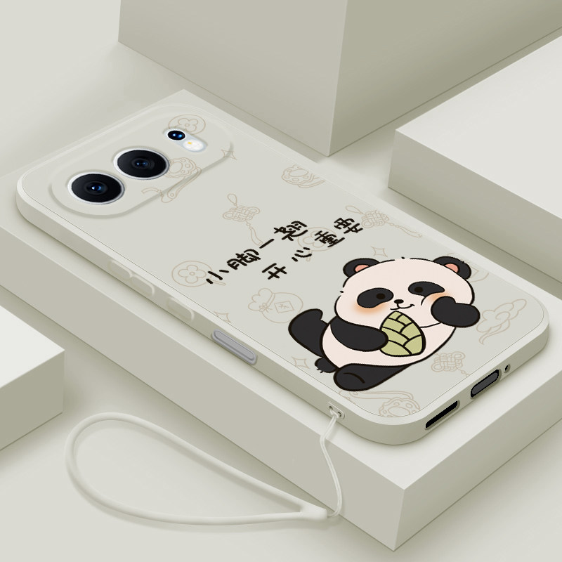 适用荣耀500pro手机壳新款华为honor500液态硅胶软壳MEP-AN00镜头全包防摔保护套MEY男女生创意卡通翘脚熊猫