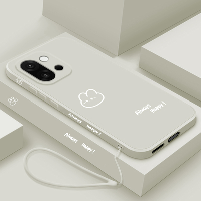 适用一加13T手机壳新款oneplus13液态硅胶保护套1+13t镜头全包防摔软壳PKX110男女情侣款网红卡通可爱开心兔