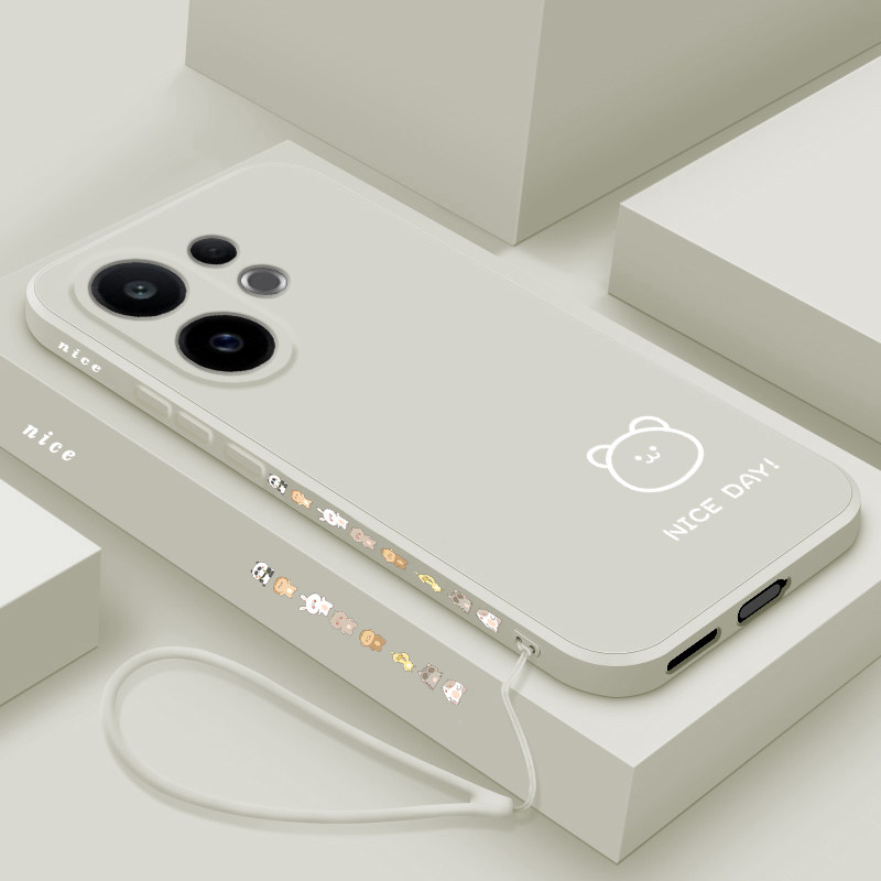 适用vivos30手机壳新款s30promini液态硅胶保护套vivo镜头全包防摔软壳s30男女情侣简约创意卡通外壳线条小熊