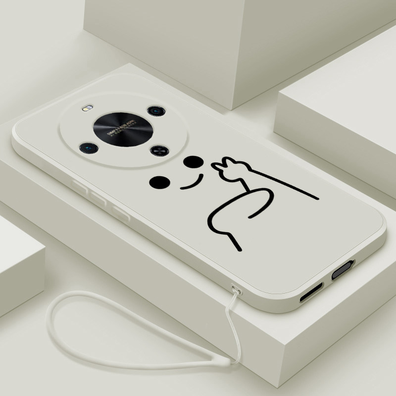 适用华为畅享70X手机壳新款畅想70x活力版液态硅胶软壳70x尊享版镜头全包防摔保护套男女生个性创意卡通比耶