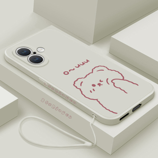 适用苹果16手机壳新款iphone16pro液态硅胶软壳16plus镜头全包16promax防摔保护套ip十六pr0女生卡通可爱ou熊