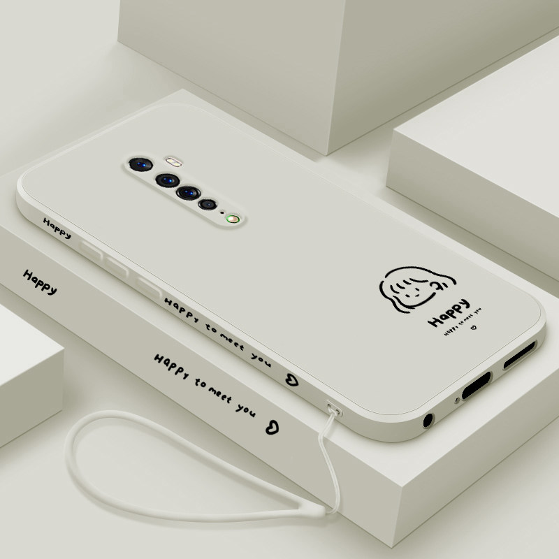 适用opporeno2手机壳新款reno2z液态硅胶软壳renoace男女情侣款renoZ镜头全包防摔十倍变焦版保护套卡通女孩