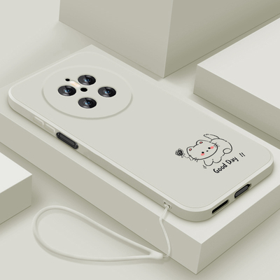 适用华为mate70手机壳新款mate70pro液态硅胶保护套mate70pro+镜头全包防摔pr0十软壳男女生简约卡通线条小狗