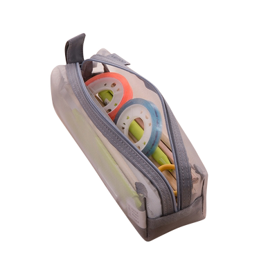 得力简约透明笔袋男女考试专用