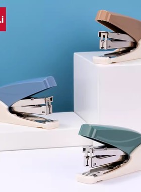 得力0230省力型10#订书机12页办公用学生用白领用订书器可定12张标准型小号订书器10号小号装钉器学生用