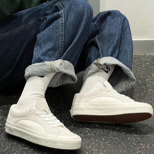 wanswer翻毛皮复古低帮小白鞋