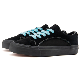 复古男女学生专业运动麂皮帆布滑板鞋 美式 纯黑经典 Wanswer顽尔