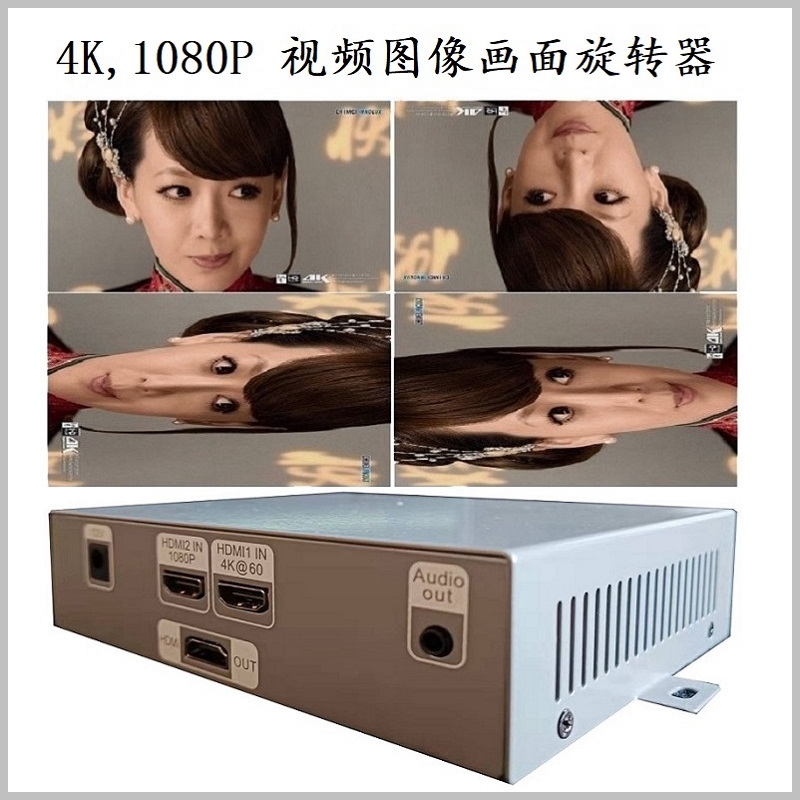 高端画面901827度视图翻旋转分频器HDMI竖屏幕上下水平左右镜像盒