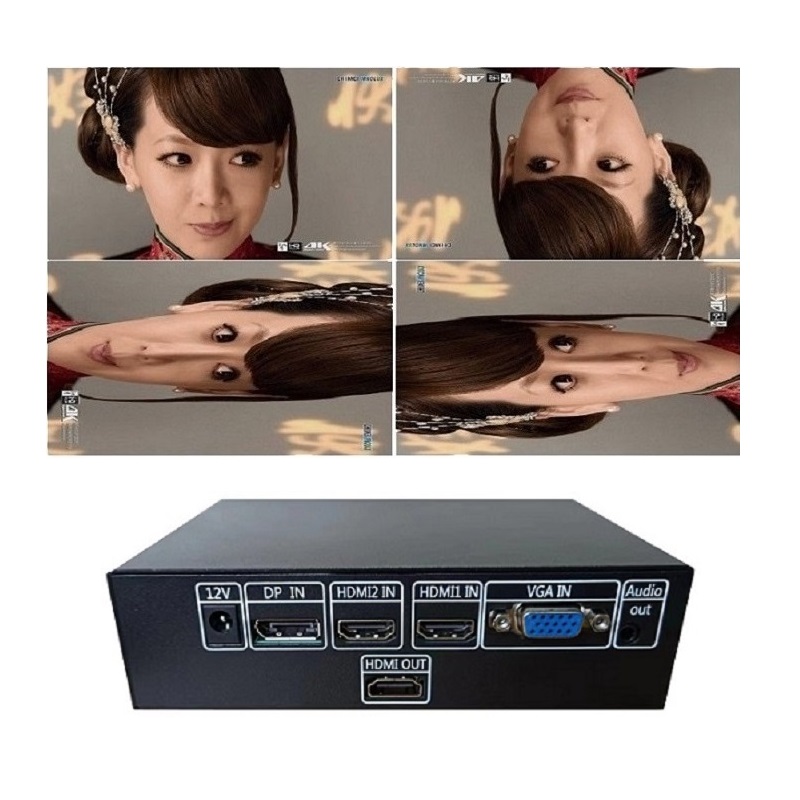 4K60画面旋转DP VGA HMI视频图信号9竖屏18度翻镜像监控器材配件