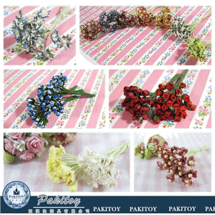 派淇汏食玩diy小屋dollhouse迷你家模型成品配件植物纸花装饰