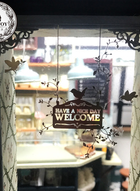 娃娃屋DIY小屋手工制作小屋场景dollhouse建筑模型材料窗花不干胶