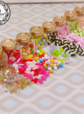 12分娃娃屋派淇汏食玩娃屋diy小模型迷你粘土成品下午茶糖果罐