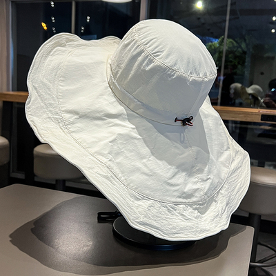 大帽檐护颈防晒帽女夏季速干透气渔夫帽户外防紫外线可折叠太阳帽