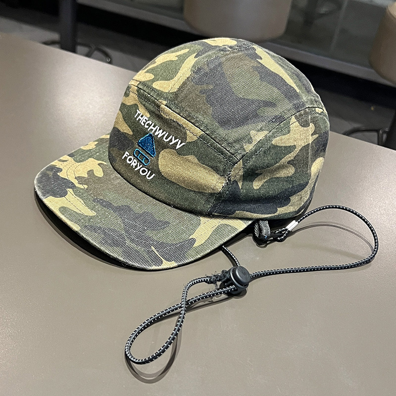 户外机能风抽绳迷彩鸭舌帽子男女春夏季露营徒步登山帽亲子棒球帽