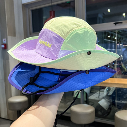 2025新款工装拼色渔夫帽男女户外出游露营登山帽夏季速干太阳帽子