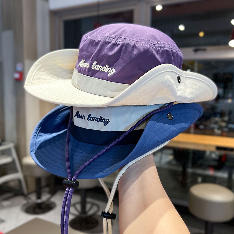 户外潮牌机能风撞色渔夫帽亲子西部牛仔帽男女夏季速干露营登山帽