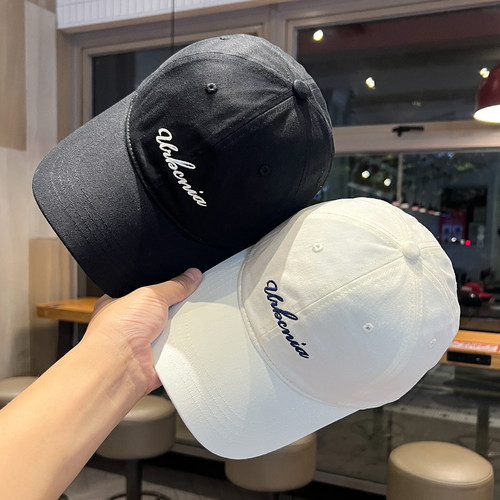 2025新款韩国刺绣字母棒球帽男女水洗纯棉遮阳帽百搭休闲鸭舌帽子