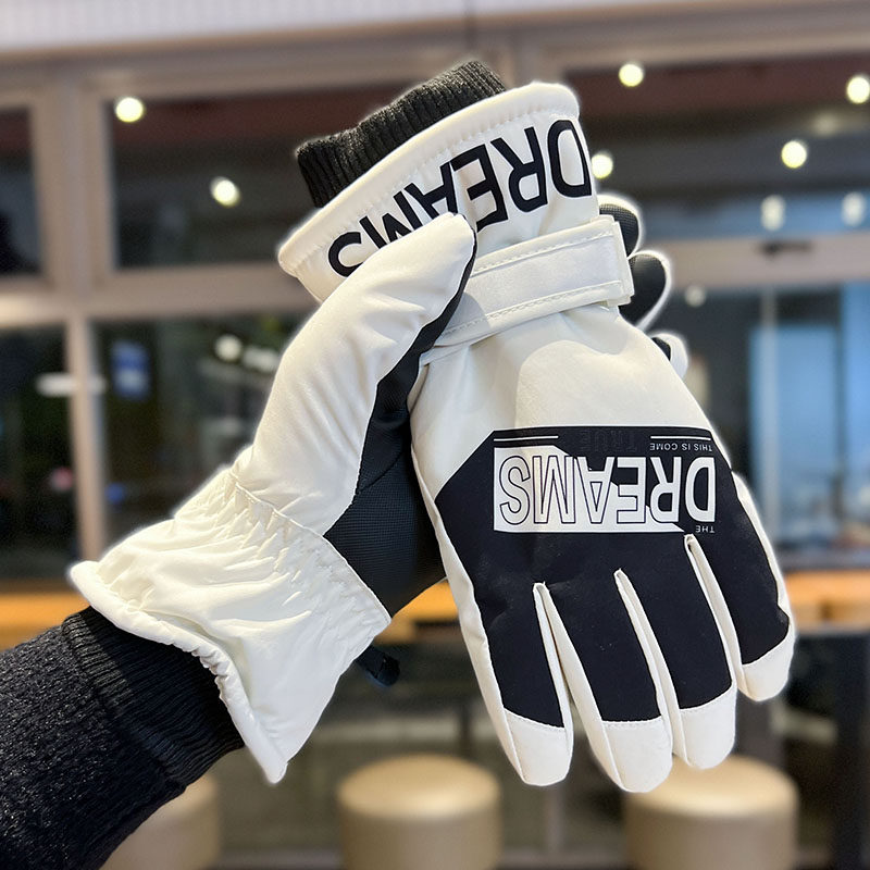 滑雪手套男女可触屏大码冬季加绒加厚保暖骑行电动摩托车防风防水